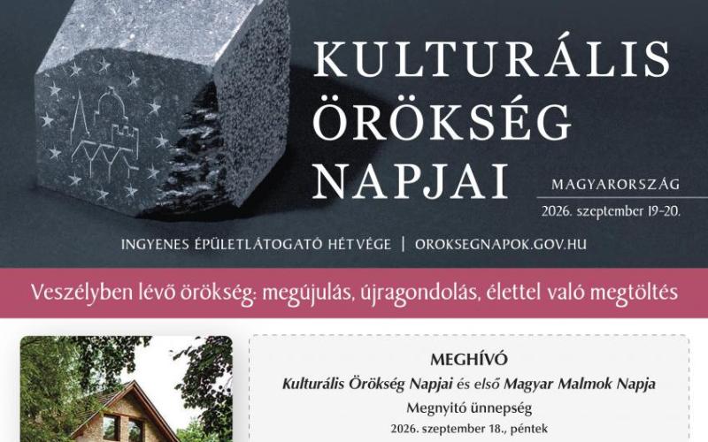 KĂ©p: Kulturális Örökség Napjai megnyitó esemény 2026. szeptember 18.